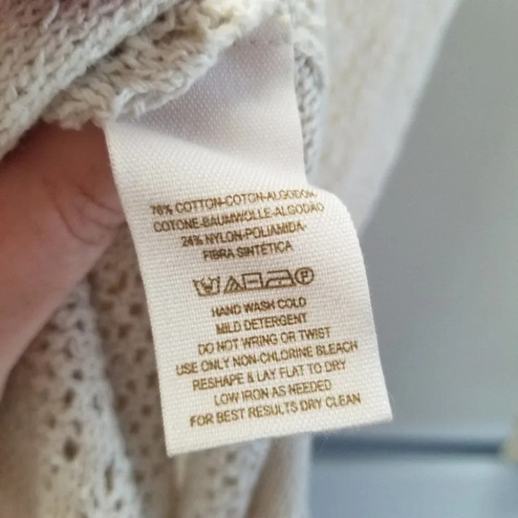 FREE people cotton knit long cream button cardigan XS - Picture 8 of 13